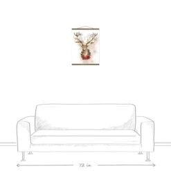 Watercolor Holiday Deer Teak Hanging Canvas 7 Watercolor Holiday Deer Teak Hanging Canvas -Michaels Store D673227S 3