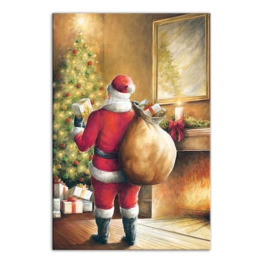 Santa Toy Sack Scene Canvas Wall Art 2 Santa Toy Sack Scene Canvas Wall Art - Image 2