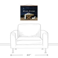 All Is Calm All Is Bright Nativity Teak Hanging Canvas -Michaels Store D673229S 3