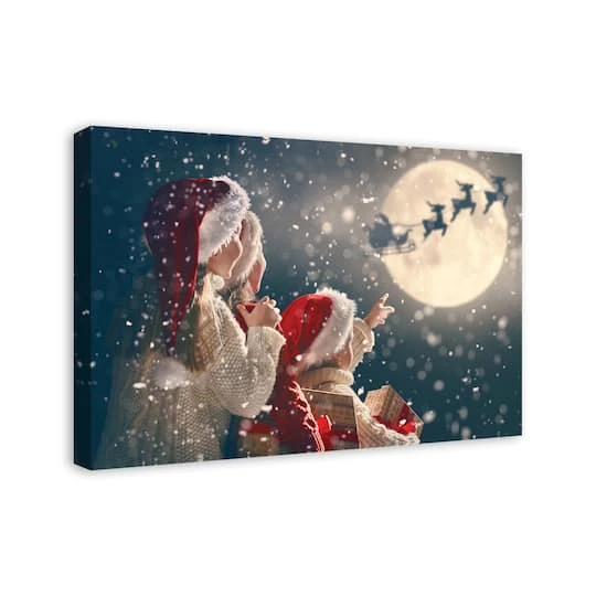 Magical Santa Sleigh Scene Canvas Wall Art 3 Magical Santa Sleigh Scene Canvas Wall Art - Image 3