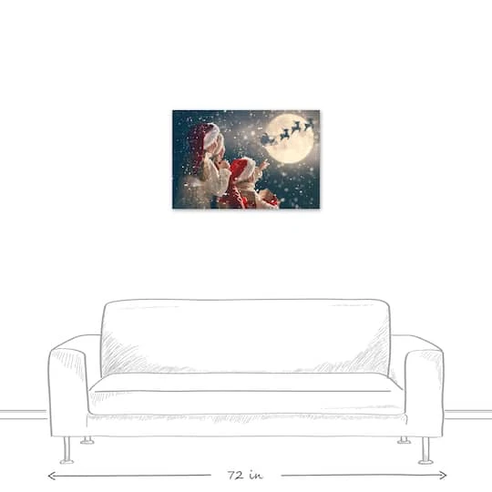 Magical Santa Sleigh Scene Canvas Wall Art 6 Magical Santa Sleigh Scene Canvas Wall Art - Image 6