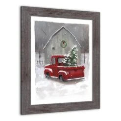 Snowy Christmas Truck Western Gray Framed Print 6 Snowy Christmas Truck Western Gray Framed Print -Michaels Store D673237S 2