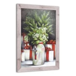 Christmas Flower Vase Western White Framed Print -Michaels Store D673238S 2