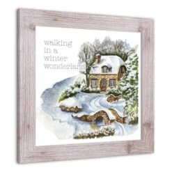 Walking In A Winter Wonderland Western White Framed Print -Michaels Store D673242S 2