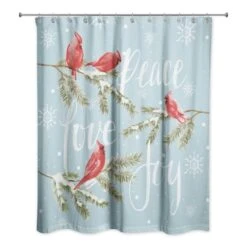 Peace Love Joy Cardinals Shower Curtain 5 Peace Love Joy Cardinals Shower Curtain -Michaels Store D673243S 2