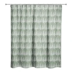 Sage Christmas Tree Pattern Shower Curtain -Michaels Store D673244S 2
