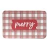 Merry Christmas Plaid Bath Mat