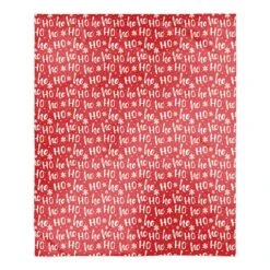 Ho Ho Ho Pattern Sherpa Fleece Blanket