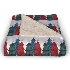 Christmas Tree Trio Sherpa Fleece Blanket -Michaels Store D673256S 2