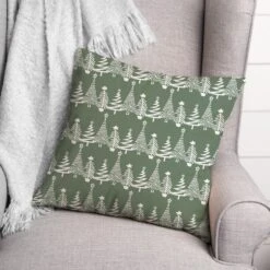 Sage Christmas Tree Pattern Indoor/Outdoor Pillow 7 Sage Christmas Tree Pattern Indoor/Outdoor Pillow -Michaels Store D673262S 3