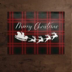 Plaid Santa's Sleigh Cotton Twill Placemat -Michaels Store D673264S 2