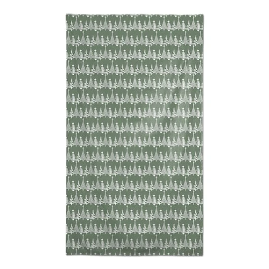 102'' Sage Christmas Tree Pattern Tablecloth 2 102'' Sage Christmas Tree Pattern Tablecloth - Image 2