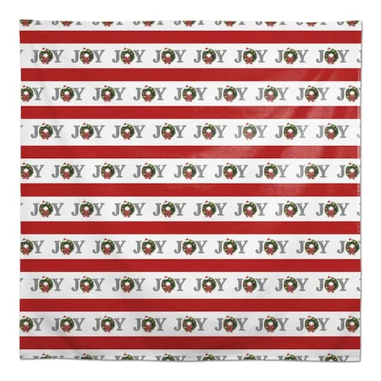 58'' Joy Wreath Stripes Tablecloth 1 58'' Joy Wreath Stripes Tablecloth