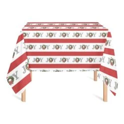 58'' Joy Wreath Stripes Tablecloth 5 58'' Joy Wreath Stripes Tablecloth -Michaels Store D673287S 2