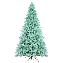 7.5ft. Pre-Lit Alexa Enabled Flocked Mountain Fir Artificial Christmas Tree, Multicolor LED Lights