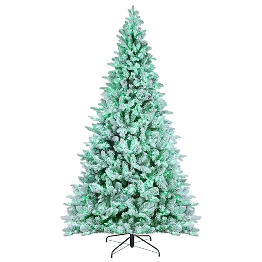 7.5ft. Pre-Lit Alexa Enabled Flocked Mountain Fir Artificial Christmas Tree, Multicolor LED Lights 1 7.5ft. Pre-Lit Alexa Enabled Flocked Mountain Fir Artificial Christmas Tree, Multicolor LED Lights