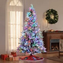 7.5ft. Pre-Lit Alexa Enabled Flocked Mountain Fir Artificial Christmas Tree, Multicolor LED Lights 23 7.5ft. Pre-Lit Alexa Enabled Flocked Mountain Fir Artificial Christmas Tree, Multicolor LED Lights -Michaels Store D674162S 11
