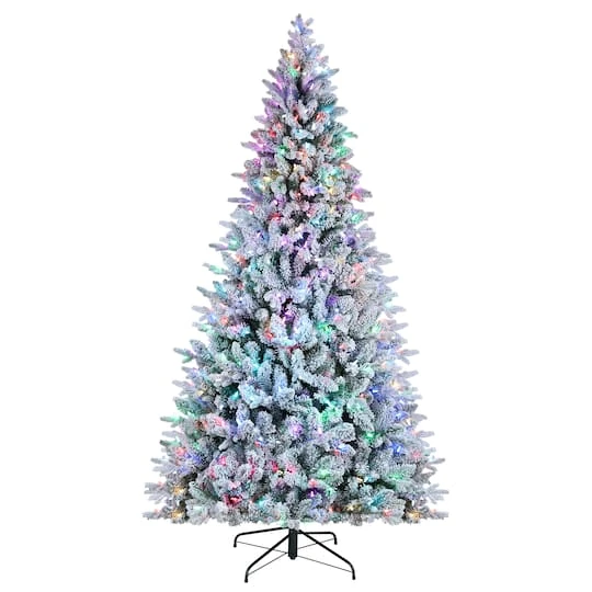 7.5ft. Pre-Lit Alexa Enabled Flocked Mountain Fir Artificial Christmas Tree, Multicolor LED Lights 9 7.5ft. Pre-Lit Alexa Enabled Flocked Mountain Fir Artificial Christmas Tree, Multicolor LED Lights - Image 9