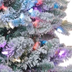 7.5ft. Pre-Lit Alexa Enabled Flocked Mountain Fir Artificial Christmas Tree, Multicolor LED Lights 21 7.5ft. Pre-Lit Alexa Enabled Flocked Mountain Fir Artificial Christmas Tree, Multicolor LED Lights -Michaels Store D674162S 9