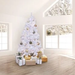 9ft. Pre-Lit White Artificial Christmas Tree, Warm White LED Lights -Michaels Store D674403S 17