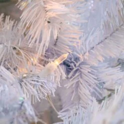 9ft. Pre-Lit White Artificial Christmas Tree, Warm White LED Lights -Michaels Store D674403S 3