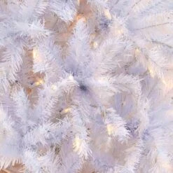 7.5ft. Pre-Lit White Artificial Christmas Tree, Warm White LED Lights -Michaels Store D674407S 14