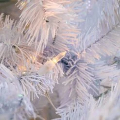 7.5ft. Pre-Lit White Artificial Christmas Tree, Warm White LED Lights -Michaels Store D674407S 3