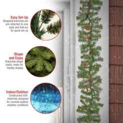 9ft. Evergreen & Cashmere Tips Garland 13 9ft. Evergreen & Cashmere Tips Garland -Michaels Store D675906S 16