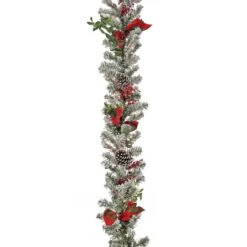 9ft. General Store Snowy Garland With LED Lights & Bows -Michaels Store D675916S 14