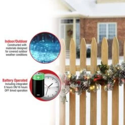 9ft. General Store Snowy Garland With LED Lights & Bows -Michaels Store D675916S 18