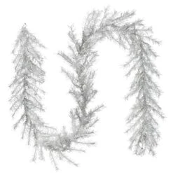 9ft. Pre-Lit Crystal Silver Metallic Garland -Michaels Store D675928S 17