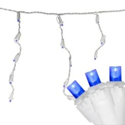 Northlight 100ct. LED Wide Angle Icicle Christmas Lights With White Wire Blue -Michaels Store D676189S 12