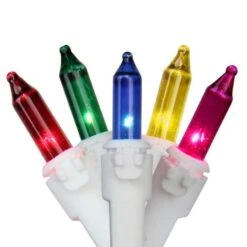 Northlight 100ct. Mini Icicle Christmas Light Set With White Wire Multicolored -Michaels Store D676190S 1