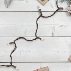 Northlight 100ct. Clear Mini Christmas Light Set With Brown Wire -Michaels Store D676196S 2