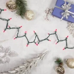 Northlight 100ct. Mini Christmas String Lights With Green Wire Pink -Michaels Store D676205S 12