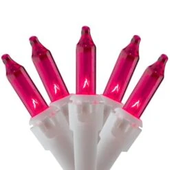 Northlight 50ct. Mini Christmas String Lights With White Wire Pink