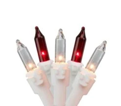 Northlight 100ct. Mini Christmas String Lights With White Wire Red/Clear -Michaels Store D676212S 1 1