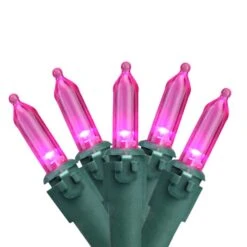 Northlight 50ct. LED Mini Christmas String Lights With Green Wire Pink -Michaels Store D676222S 1 1
