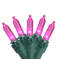 Northlight 50ct. LED Mini Christmas String Lights With Green Wire Pink -Michaels Store D676222S 11