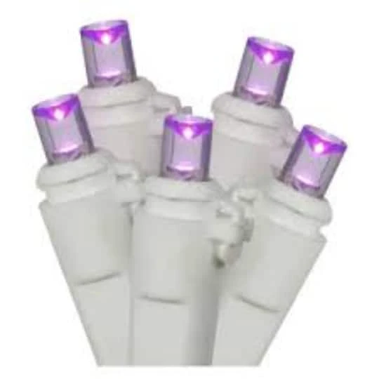 Northlight 50ct. LED Wide Angle Christmas String Lights With White Wire Purple 5 Northlight 50ct. LED Wide Angle Christmas String Lights With White Wire Purple - Image 5