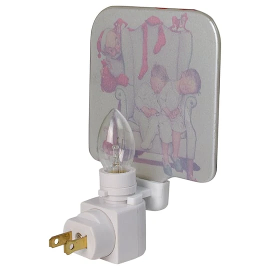 Northlight 6" Norman Rockwell 'Santa Looking At Two Sleeping Children' Glass Christmas Night Light 4 Northlight 6" Norman Rockwell 'Santa Looking At Two Sleeping Children' Glass Christmas Night Light - Image 4