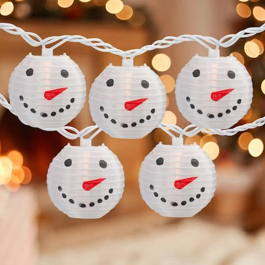 Northlight 10ct. White Snowman Paper Lantern Christmas Light Set 6 Northlight 10ct. White Snowman Paper Lantern Christmas Light Set - Image 6