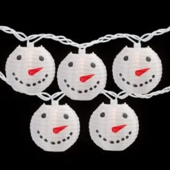 Northlight 10ct. White Snowman Paper Lantern Christmas Light Set 18 Northlight 10ct. White Snowman Paper Lantern Christmas Light Set -Michaels Store D676233S 13