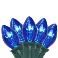 Northlight 25ct. C7 Christmas String Lights With Green Wire Blue -Michaels Store D676249S 1 1