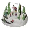 Northlight 9" Lighted Christmas Scene With Moving Skaters & Snowman