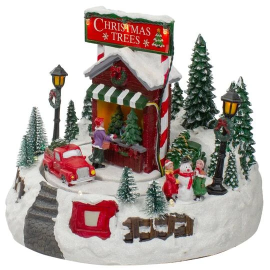 Northlight 9" Lighted & Animated Christmas Tree Farm Winter Scene With Moving Cars 5 Northlight 9" Lighted & Animated Christmas Tree Farm Winter Scene With Moving Cars - Image 5