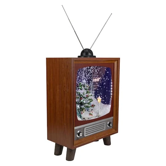 Northlight 21" LED Lighted Musical Snowing Christmas Tree TV Set Decoration 3 Northlight 21" LED Lighted Musical Snowing Christmas Tree TV Set Decoration - Image 3