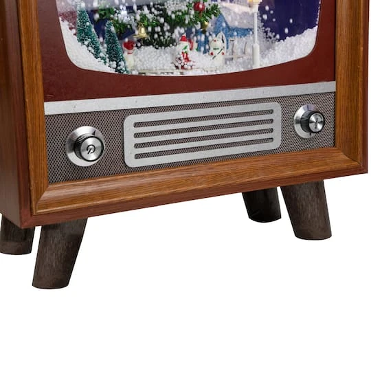 Northlight 21" LED Lighted Musical Snowing Christmas Tree TV Set Decoration 5 Northlight 21" LED Lighted Musical Snowing Christmas Tree TV Set Decoration - Image 5