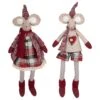 Northlight 17" Boy & Girl Sitting Plush Christmas Mice Figure Set