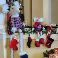 Northlight 17" Boy & Girl Sitting Plush Christmas Mice Figure Set -Michaels Store D676299S 15